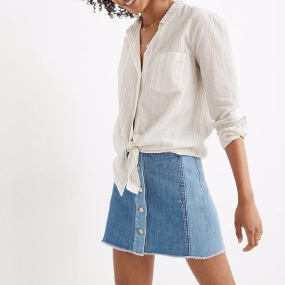 Madewell Tie-Front Shirt in Stripe - Picture 4 of 4